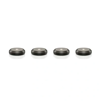 Abbildung von VIABLUE QTC Discs für Spikes * schwarz mit Edelstahlinlay Ø 16 mm Set 8 Stück Unterlegscheiben Spikes, Auflageteller