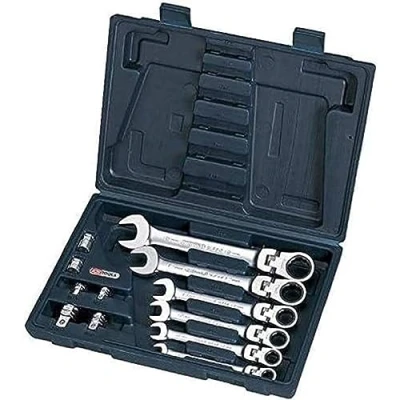 Abbildung von KS TOOLS 503.4867 Ratschen Ringgabelschlüsselsatz 72 19, 8 Chrom Vanadium Stahl mit Adapter
