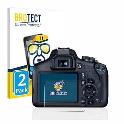 Abbildung von BROTECT (2 Stück Schutzfolie für Canon EOS 2000D Displayschutz Folie Ultra Klar