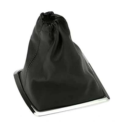Abbildung von Schaltkopf Für Ford Focus MK2 2005 2006 2007 2008 2009 2010 2011 Auto Schaltknauf Abdeckung Schwarz Leder Schaltmanschette Und Chrom Schaltknaufkopf