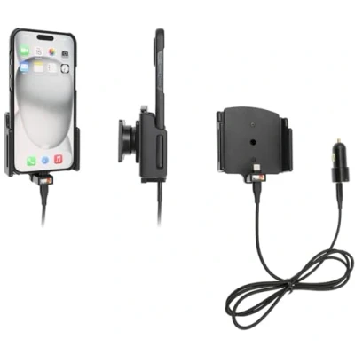 Abbildung von Brodit Gerätehalter 721377 Made IN Sweden mit Ladefunktion für Smartphones Apple iPhone 15 Pro Max, Plus