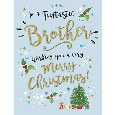 Abbildung von Piccadilly Greetings Moderne Weihnachtskarte für Bruder 20,3 x 15,2 cm