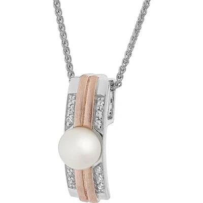 Abbildung von Orphelia &#039;Lea&#039; Damen Kette mit Anhänger aus 925er Sterlingsilber, Silber/Rosé, ZH 7284