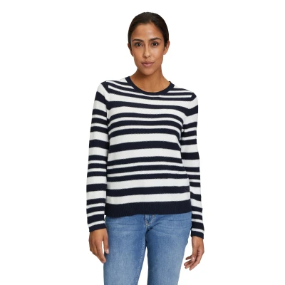 Abbildung von Betty Barclay MIT Streifen Strickpullover, Damen, Größe: 36, Patch dark blue cream
