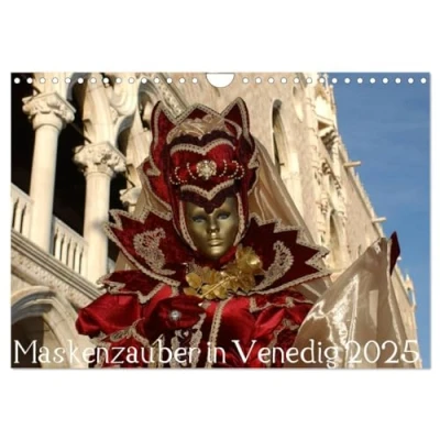 Abbildung von Maskenzauber in Venedig 2025 (Wandkalender DIN A4 quer), CALVENDO Monatskalender