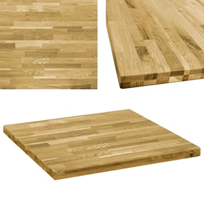 Abbildung von vidaXL Eichenholz Tischplatte 44mm 80x80cm Holzplatte für Couchtisch Esstisch