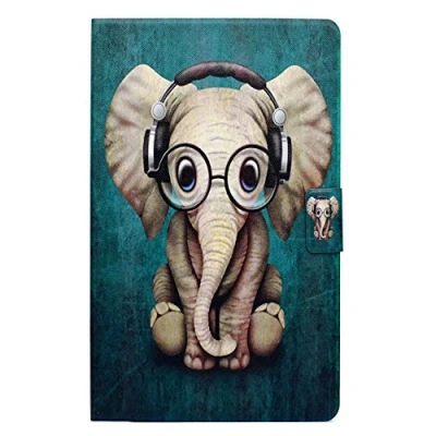 Abbildung von CaseFun Schutzhülle für Samsung Tab A6 10,1, ultradünn, PU Leder, Flip Case Cover mit Standfunktion Galaxy A (2016) SM T580 T585 10,1 Zoll, Elefantenmotiv