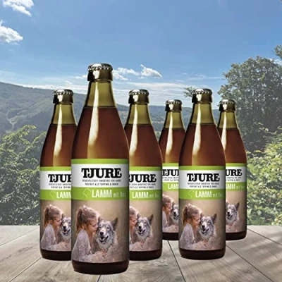 Abbildung von TJURE Hunde Fleischsmoothie Lamm 6 x 320ml Flüssignahrung für zu Hause und unterwegs Optimale Flüssigkeitszufuhr aktive &amp; trinkfaule