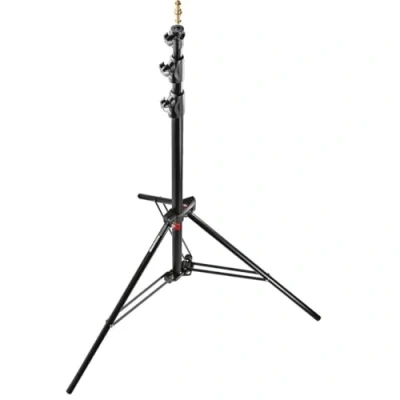 Abbildung von Manfrotto 1005BAC 271,8 cm Luftgepolsterter Aluminium Stativ mit 3 Abschnitten und 2 Erhöhungen, Schwarz