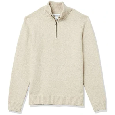Abbildung von Amazon Essentials Herren Soft Touch Pullover mit Viertelreißverschluss und Langen Ärmeln, Gebrochenes Weiß, XXL