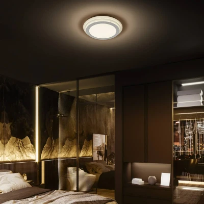 Abbildung von Ledvance ORBIS SPIRAL LAYER CL LED Deckenleuchte, weiß, 35W, 4000lm, 500mm Durchmesser, sehr homogene Lichtverteilung, direktes &amp; indirektes Licht, integriertes Modul, lange Lebensdauer, 3000K