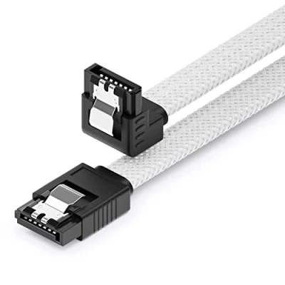 Abbildung von deleyCON 30cm SATA 3 Kabel Nylon 6Gbit/s HDD SSD 1 L Stecker 90 Computer