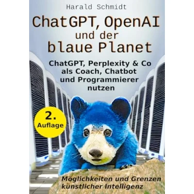 Abbildung von ChatGPT, OpenAI und der blaue Planet: Perplexity &amp; KI verstehen Sprachmodelle als Coach, Programmierer Chatbot Möglichkeiten Grenzen