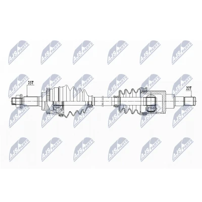 Abbildung von NTY NPW SU 033 Antriebswelle Vorderachse links 640, 58 SUZUKI: SWIFT 3