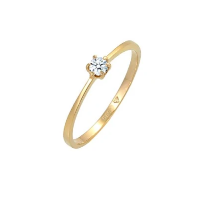 Abbildung von Elli DIAMONDS Verlobungsring Solitär Verlobung Diamant 0.11 ct. 585 Gelbgold