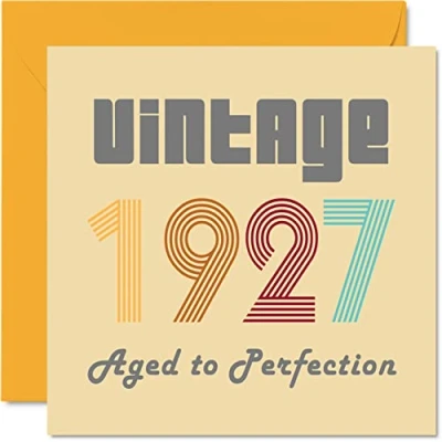 Abbildung von Geburtstagskarten zum 97. Geburtstag für Männer und Frauen Vintage 1927 Aged To Perfection 97 Lustig Sie Ihn 145 mm x Glückwunschkarten