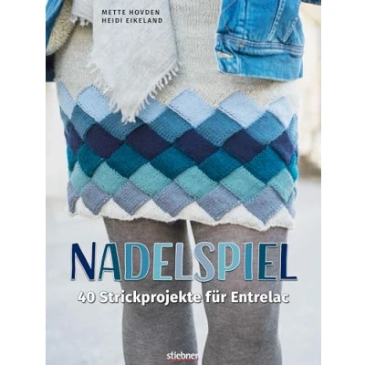 Abbildung von Nadelspiel. 40 Strickprojekte für Entrelac. Flechtmuster mit Schachbrett Optik die traditionelle Strick Technik neu entdecken! Pullover, Mütze, Schal, Rock oder Socken ganze Familie stricken