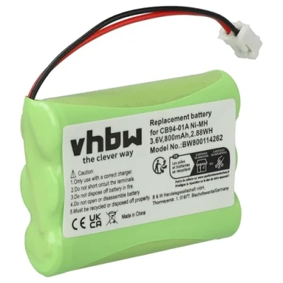 Abbildung von vhbw Akku kompatibel mit Summer Infant Baby Monitor 36004 Babyphone Babytalker (800mAh, 3,6V, NiMH)