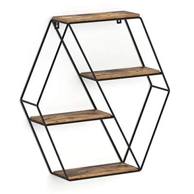 Abbildung von Vicco Bücherregal Fyrk, Eiche rustikal/Schwarz, 52 x cm Eckform