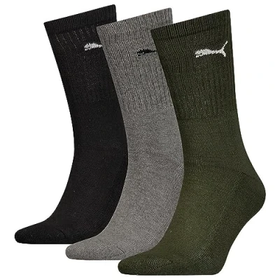 Abbildung von Puma 3P Sport Crew Socks Schwarz/Grün Gr 47/49