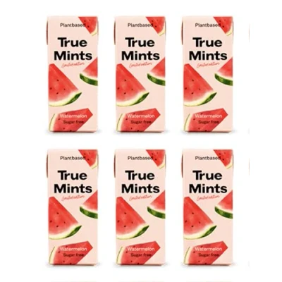 Abbildung von True Mints 6er SET, WASSERMELONE Limited Edition, Pflanzliche und zuckerfreie Pastillen, 6 x 13g, 78 g