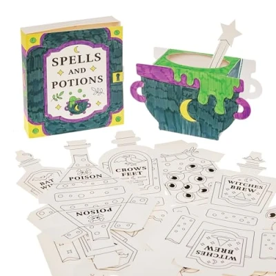 Abbildung von Baker Ross FN291 Hexen Küche Farbe in 3D Speisekammer Artikel Packung mit 9, Halloween Bastelzubehör für Kinder, Dekorationen