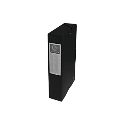 Abbildung von Exacompta 50601E 8er Pack Premium Sammelboxen Aufgebaut mit Gummizug 60 mm breit aus extra starkem Colorspan Karton Rückenschild für DIN A4 Archivbox Heftbox Dokumentenbox Sammelmappe schwarz