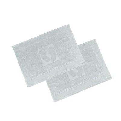 Abbildung von OG ER Badvorleger Set 2 Teilig, Frottee Duschvorleger, Waschbar Duschmatte &amp; Badteppich, 600 g/m² &amp;100% Baumwolle, Saugfähig Schnelltrocknend, 50 x 70 S.grau