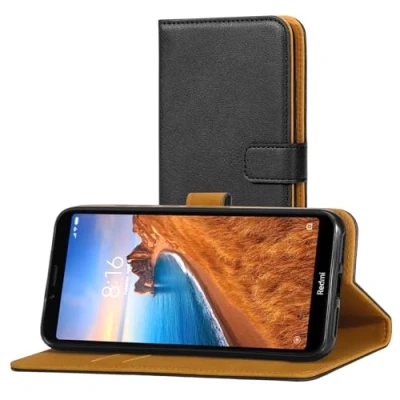 Abbildung von AICEK Hülle Kompatibel mit Xiaomi Redmi 7A, Lederhülle für 7A Schutzhülle PU Leder Klapphülle Kartenfach Ständer Magnet Funktion Schwarz (5,45 Zoll)