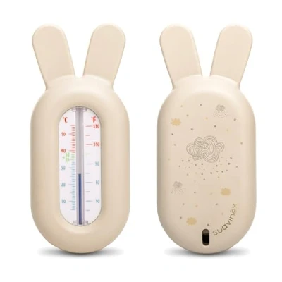 Abbildung von Suavinex, Badethermometer Baby +0 Monaten, Wasserthermometer, Ohne Quecksilber, Präzise und mit Farbskala, Robust Einfach zu Dedienen, Dreams Beige