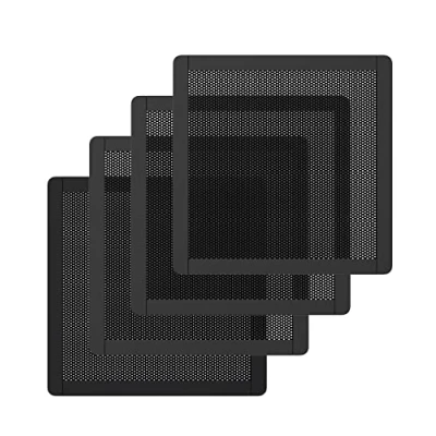 Abbildung von MoKo 120 x mm PVC PC Kühler Lüfter Staub Filter, 4 Pack Lüfterabdeckung Magnetrahmen Staubschutzgitter Kühlerfilter Staubschutzabdeckung Computer Lüftergitter, Schwarz