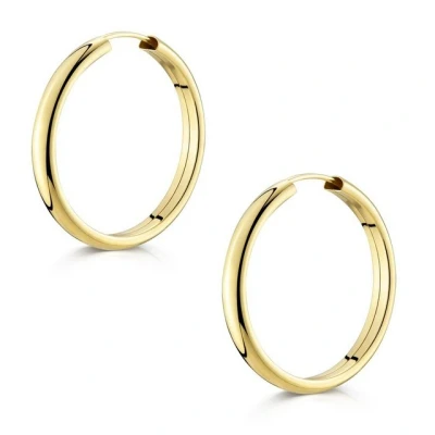 Abbildung von Materia Paar Creolen Damen Gold breit Ø25mm SO 14, Sterlingsilber, vergoldet