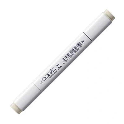 Abbildung von COPIC Classic Marker Typ W 1, warm gray No. professioneller Layoutmarker, mit einer breiten und feinen Spitze