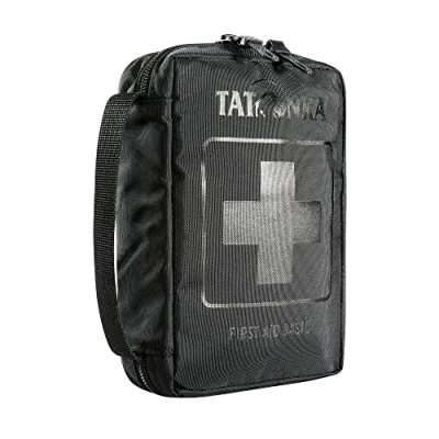 Abbildung von Tatonka First Aid Basic Erste Hilfe Set mit Inhalt U. a. Rettungsdecke, Checkliste und Spickzettel Für die Erstversorgung Outdoor, Wandern Maße: 18 x 12,5 5,5 cm schwarz