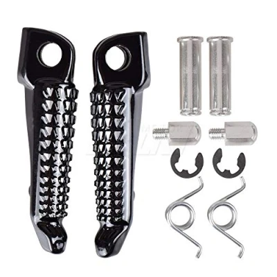 Abbildung von For Kawasaki NINJA ZX6R ZX636 ZX9R ZX10R ZX12R ZX14 250R EX250 ER6N ER6F ER6 650R EX650 GTR1400 KLE650 Z750 Z750S Z1000 Z1000SX ZZR1200 ZZR1400 Motorrad Vorne Fußrasten Fußstützenpedal (schwarz)