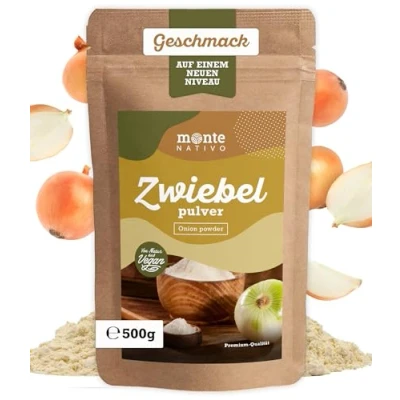Abbildung von Zwiebelpulver Monte Nativo (500g) Getrocknete Zwiebel gemahlen ideal zum Kochen Onion Powder Reine Gewürze