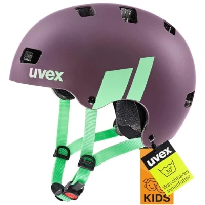 Abbildung von uvex kid 3 cc robuster Fahrradhelm für Kinder individuelle Größenanpassung optimierte Belüftung plum mint 55 58 cm