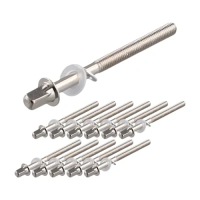 Abbildung von Qwertfeet 12 Stück Trommelspannstangen Spannschrauben Bassdrum Schrauben Set Bass Snare Drum Zubehör Hardware M5x60MM