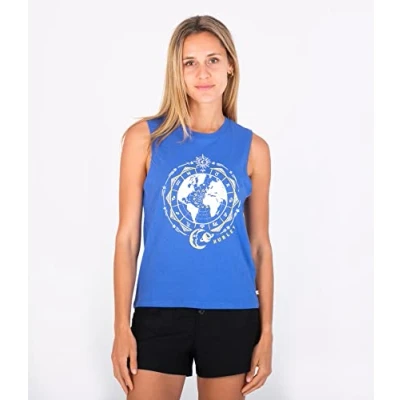 Abbildung von Hurley Damen Global Washed Muscle Tank T Shirt, Kaviar, XS