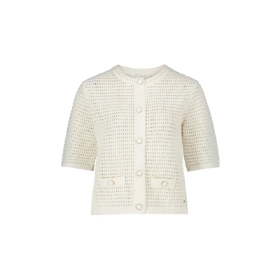Abbildung von Betty &amp; Co Sommermit Knopfleiste Strickjacke, Damen, Größe: 36, Rohweiß