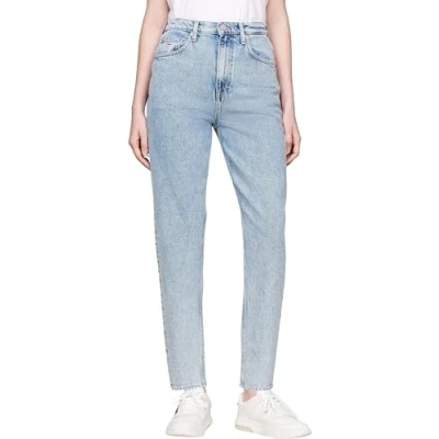 Abbildung von Tommy Jeans MOM Tapered Relaxed Fit, Damen, Größe: 31x34, Denim light