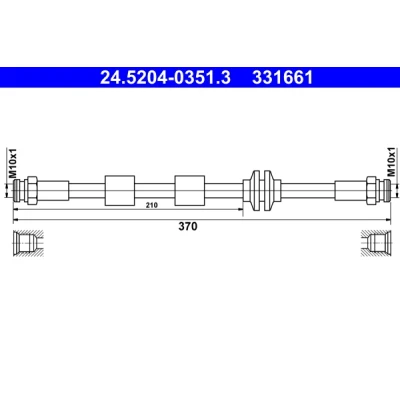 Abbildung von ATE 24.5204 0351.3 Bremsschläuche 370 OPEL: Adam