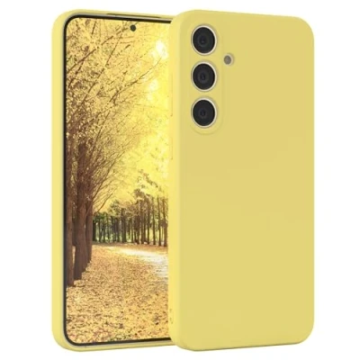 Abbildung von EAZY Case Silikonhülle für Samsung Galaxy S24 Plus Hülle Silikon Gelb weich stoßfeste Handyhülle Schutzhülle mit Kameraschutz Dünn Premium Schutz Cover Bumper in Pastellgelb