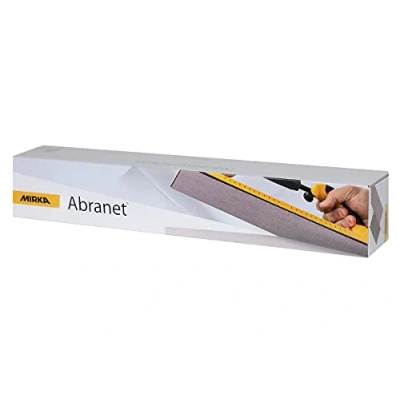 Abbildung von Mirka Abranet Netz Schleifstreifen 70x420 mm Klett / Korn P180 50 Stk zum Schleifen von Holz, Spachtel, Lack, Kunststoff 5415105018