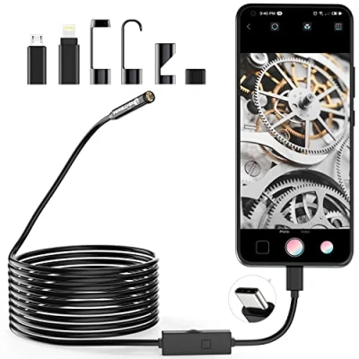 Abbildung von Lightswim 1920P Endoskop Schlangen inspektions Kamera, Typ C Endoskop, Scope Kamera mit 8 LED Leuchten für Android und iOS Smartphones, iPhone, iPad, Samsung (16,5 ft/5 m)