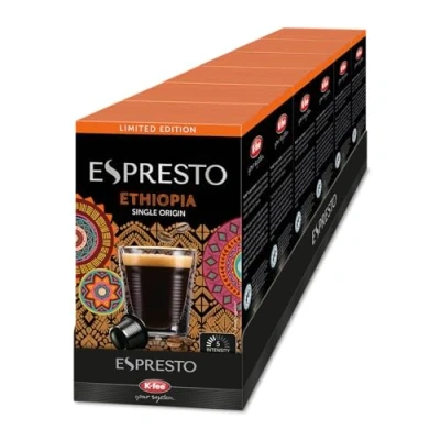 Abbildung von ESPRESTO Single Origin Ethiopia Lungo I Kaffeekapseln Intensität 5/12 kompatibel mit K fee &amp; Expressi RFA zertifiziert 96 Kapseln