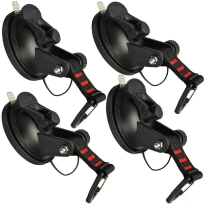 Abbildung von Saugnapf Haken Extra Stark 4 Stücke Set Auto Saugnäpfe Camping für Saugnapf, Sonnensegel, Vorzelte, Seitenmarkise, Boot, Wohnmobil, Haushalt
