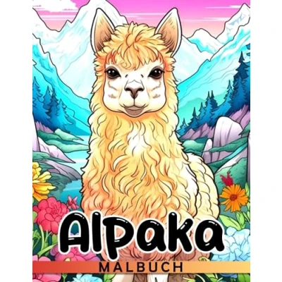 Abbildung von Alpaka Malbuch: 30 Ausmalbilder von niedlichen Tieren für alle Altersgruppen, perfekt als Scherzgeschenke oder Wichtelgeschenke.