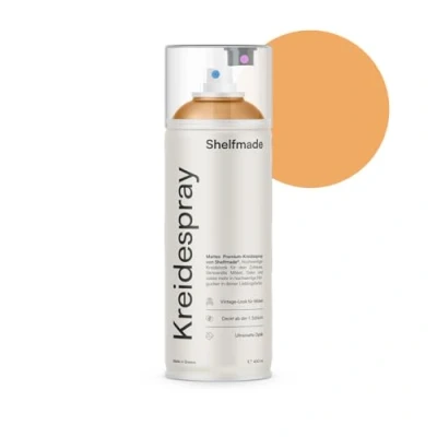 Abbildung von shelfmade Kreidespray orange hochwertiges Kreidefarbe Spray Sprühfarbe matte Chalk Sprayfarben deckendes (Melon Melonenorange)