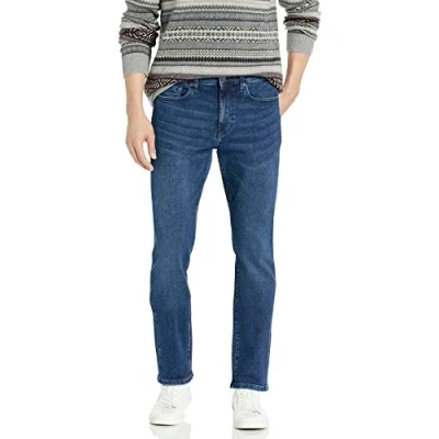 Abbildung von Amazon Essentials Herren Schmal geschnittene, gerade Jeans aus Komfort Stretch (Früher Goodthreads), Mittleres Indigo, 35W / 28L